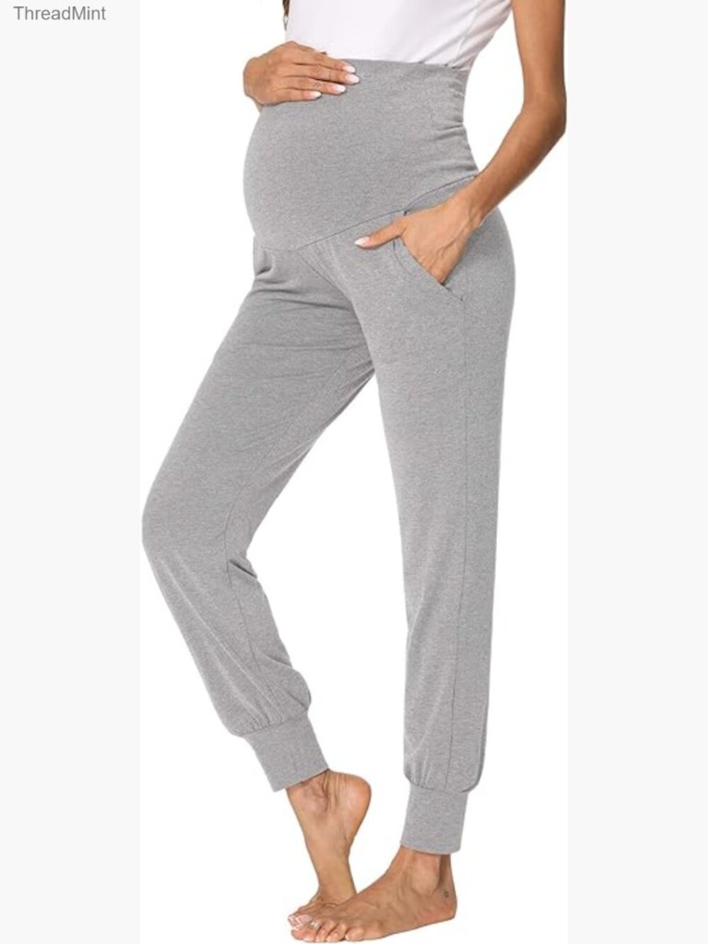 Maternity Lounge Joggers Over Belly Pajama Pants with Pockets